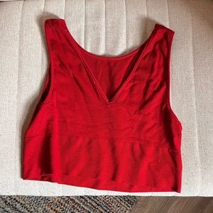 Banana Republic Red Ribbed Reversible Crop Top
